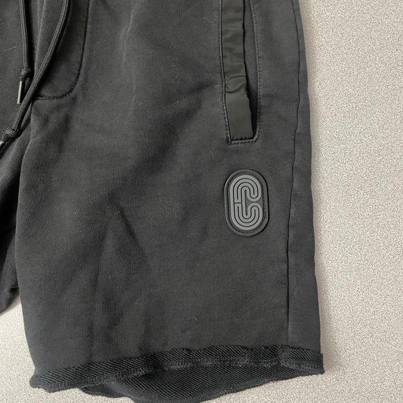Coach Signature Sweat Shorts Mens XS Black Athleisure Lounge Logo *Altered/Crop - Picture 5 of 11